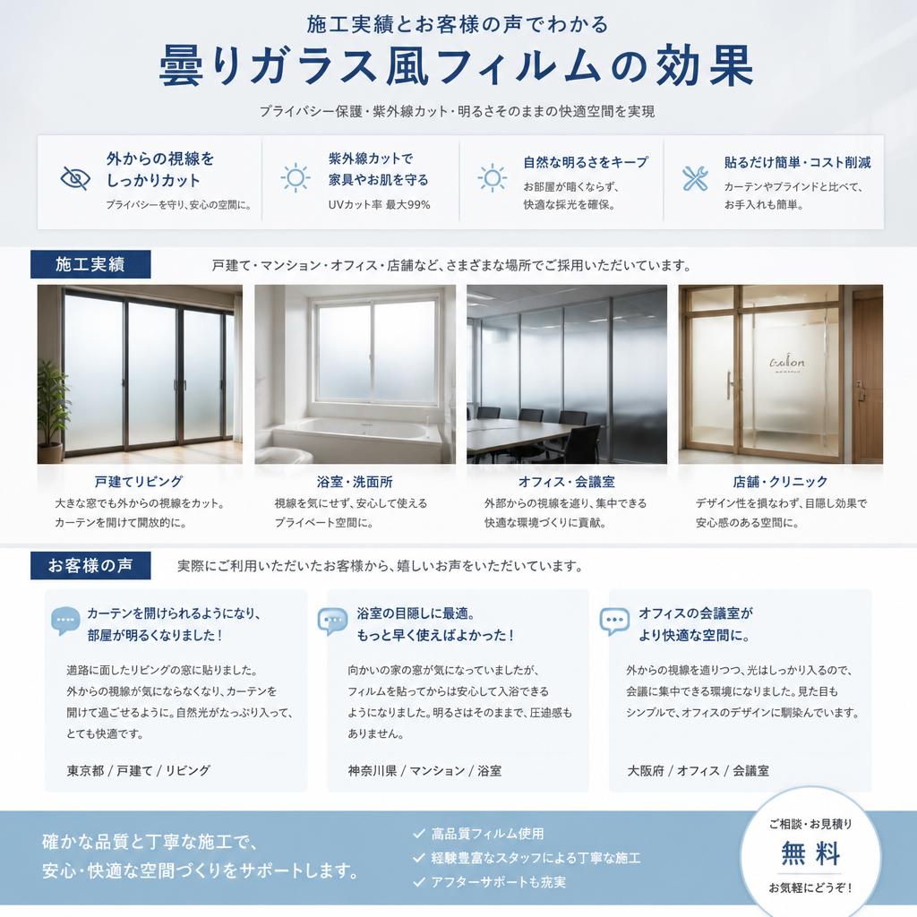 お客様の声：実際の施工例