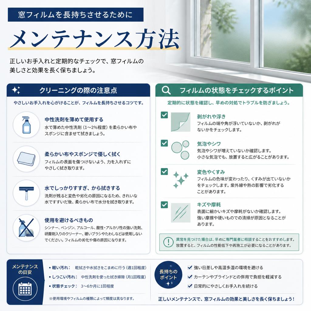 3. 窓フィルムのメンテナンス方法