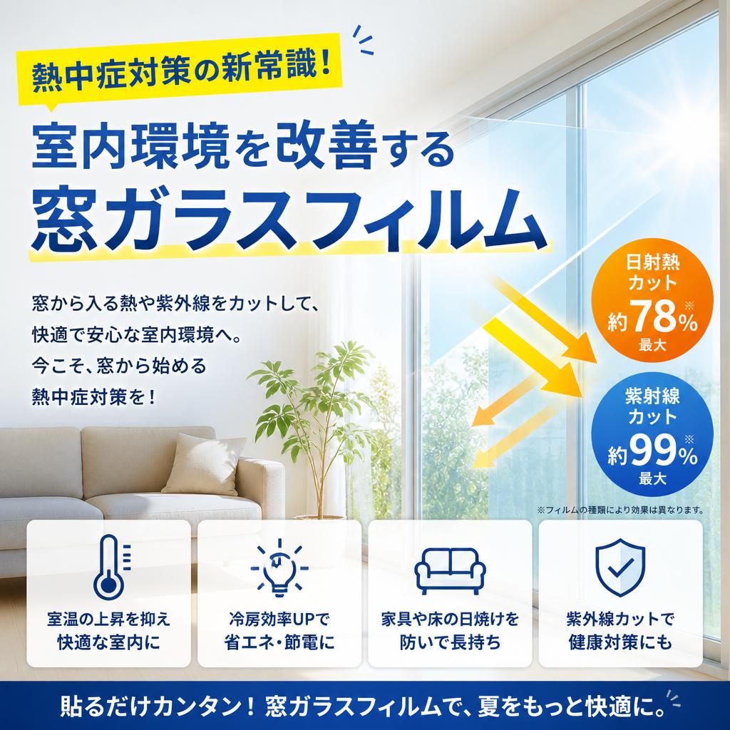 熱中症対策の新常識！室内環境を改善する窓ガラスフィルム