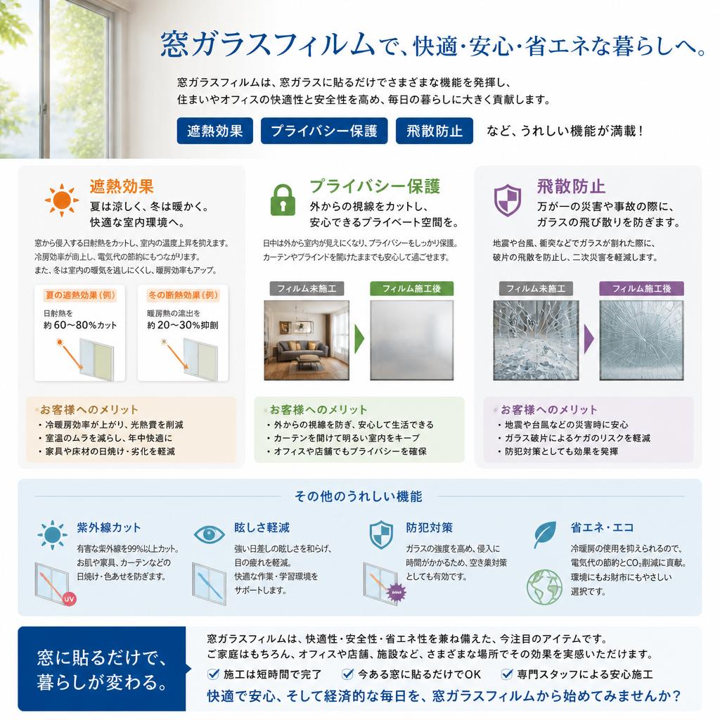 3. 窓ガラスフィルムの効果と機能