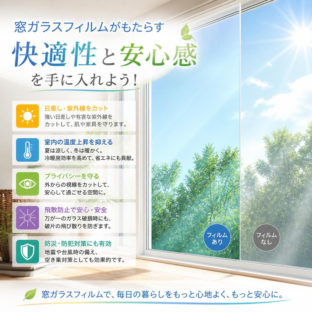 窓ガラスフィルムがもたらす快適性と安心感を手に入れよう！