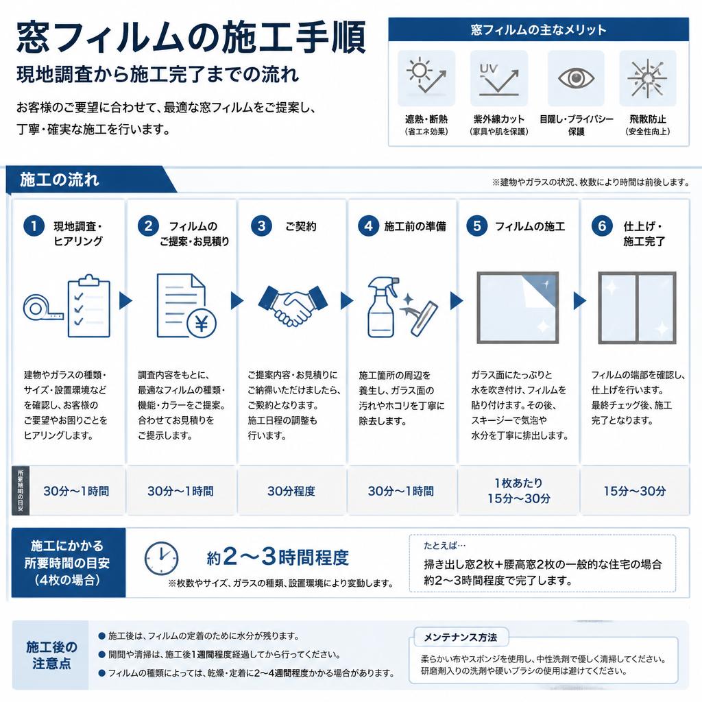 施工の流れと所要時間