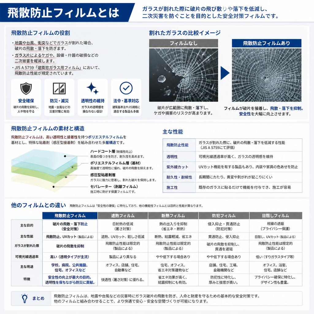 2. 飛散防止フィルムの特徴とは？