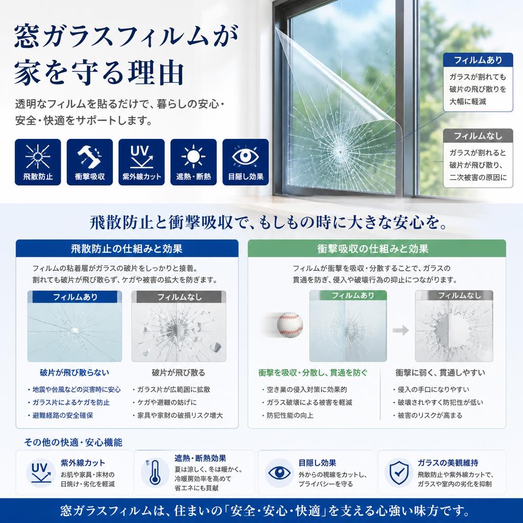 窓ガラスフィルムの役割とは？