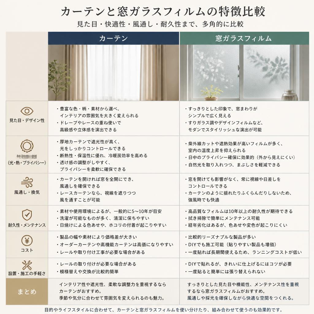 カーテン vs フィルム:比較とメリット