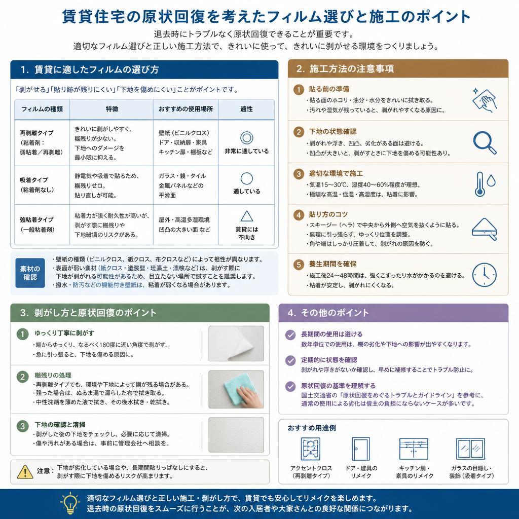 賃貸での窓ガラスフィルム施工の注意点