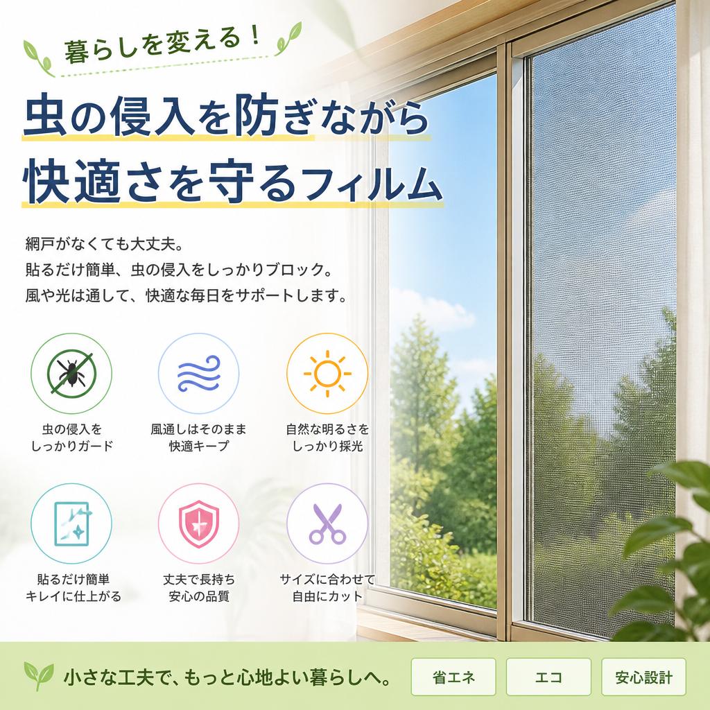 暮らしを変える！虫の侵入を防ぎながら快適さを守るフィルム