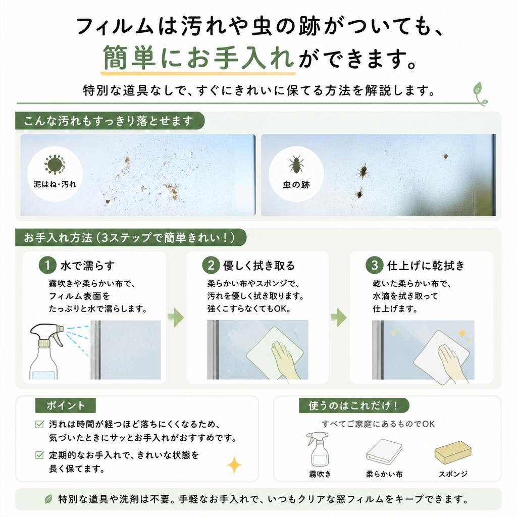 簡単お手入れ！フィルムの清掃方法