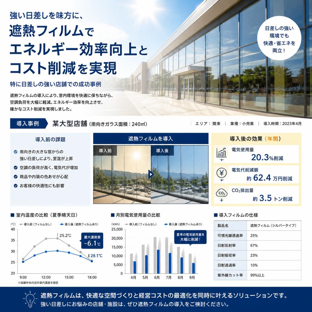 遮熱フィルムでエネルギーコスト削減