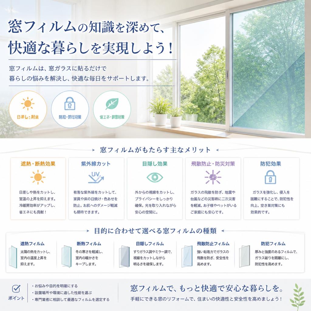 窓フィルムの知識を深めて、快適な暮らしを実現しよう！よかまど熊本