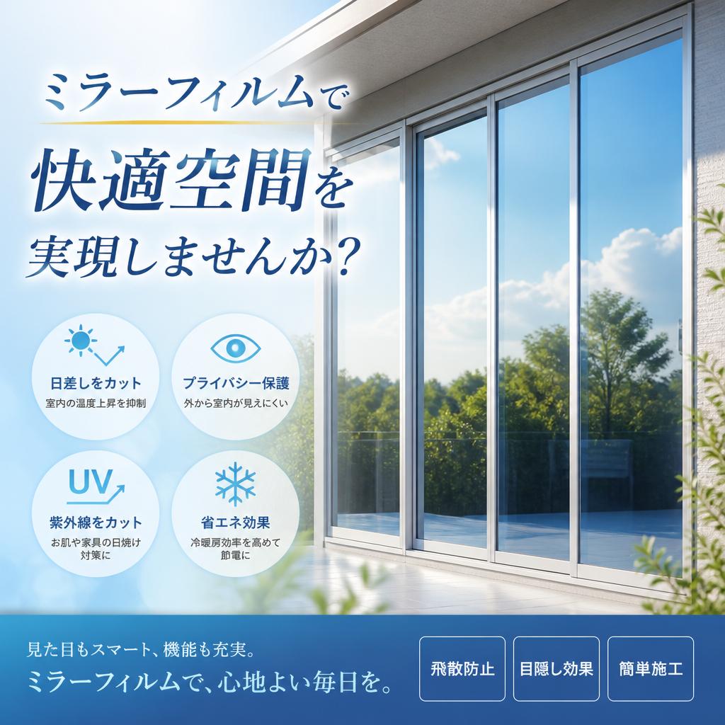 ミラーフィルムで快適空間を実現しませんか？　よかまど熊本
