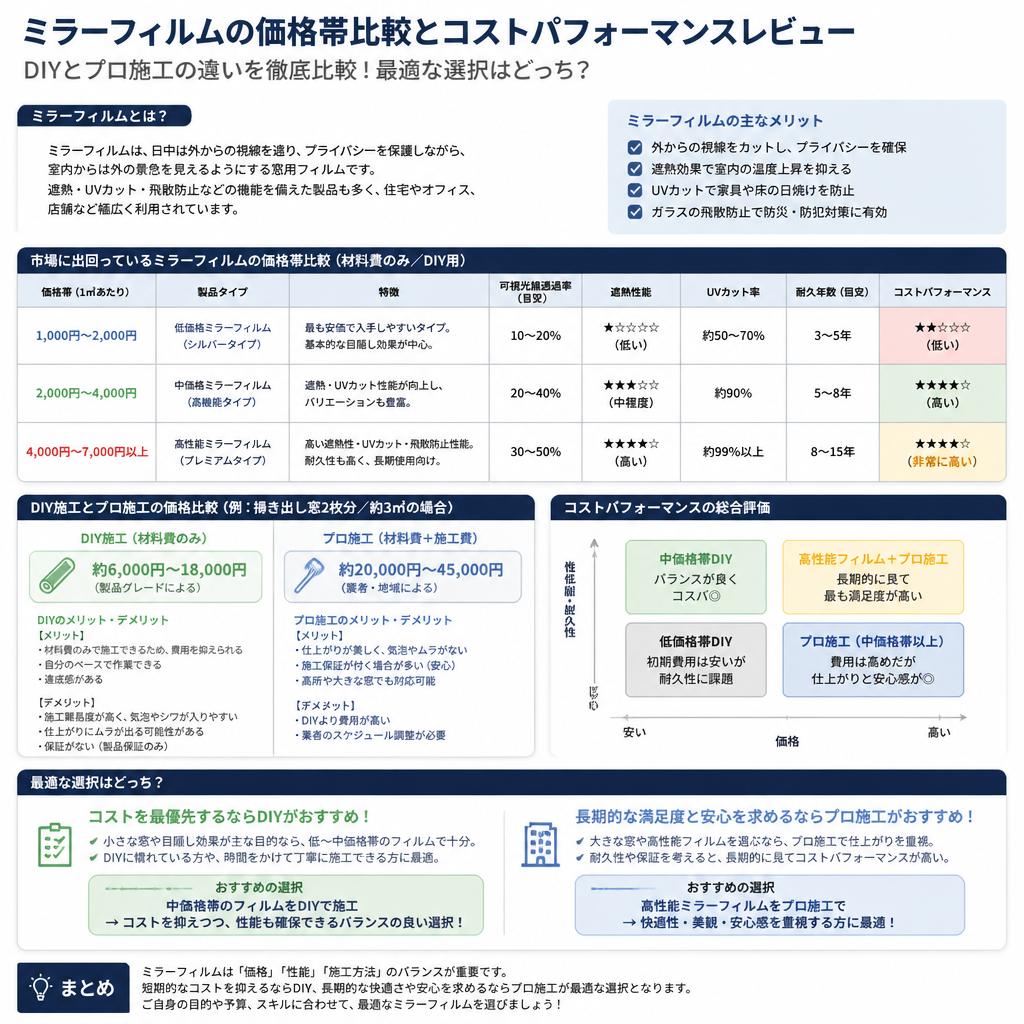 ミラーフィルムの価格比較