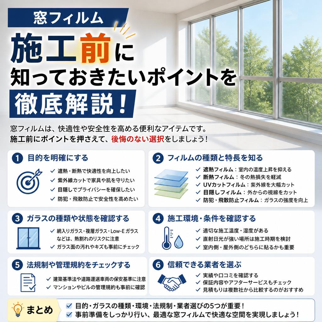 窓フィルム施工前に知っておきたいポイントを徹底解説！　よかまど熊本