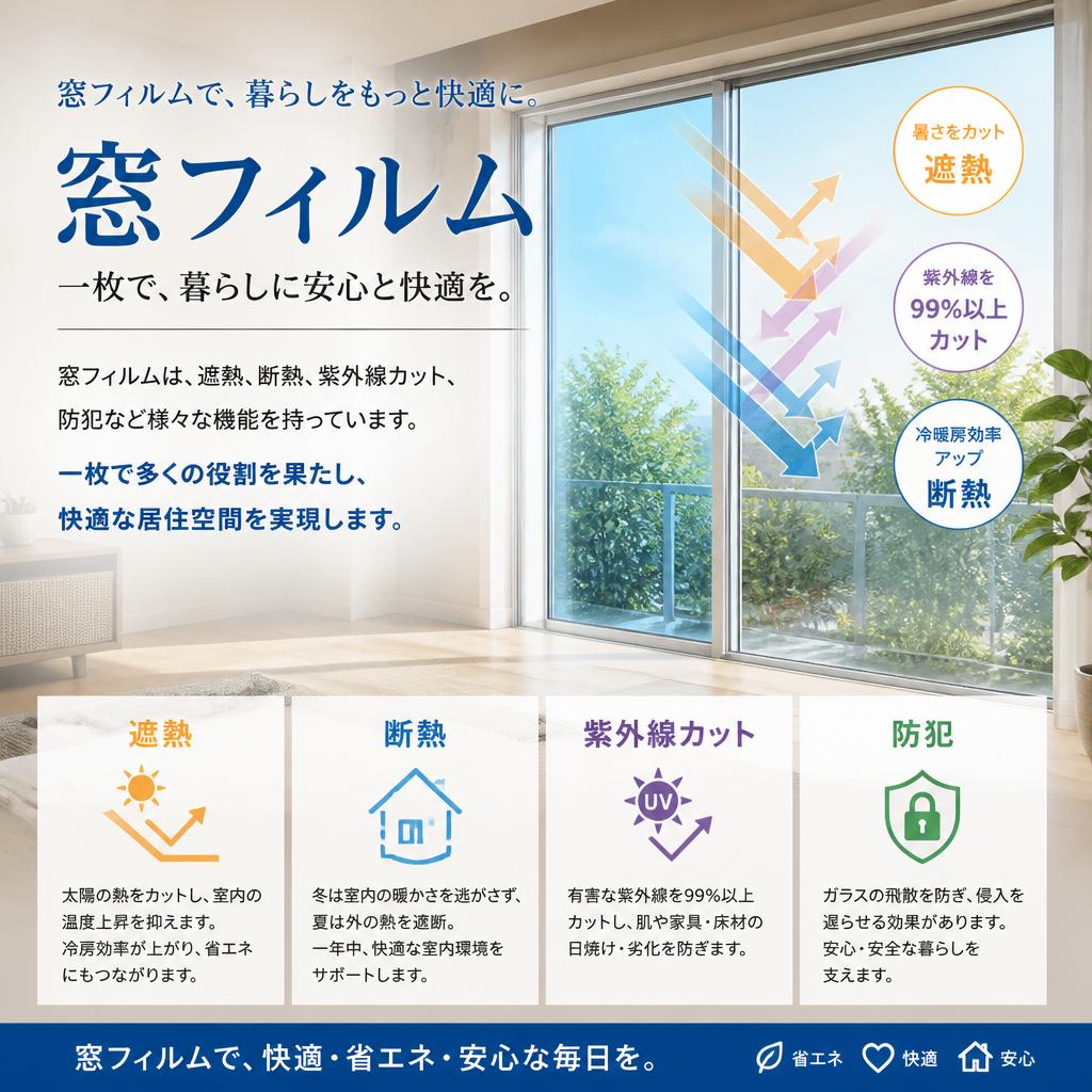 窓フィルムの多様な機能