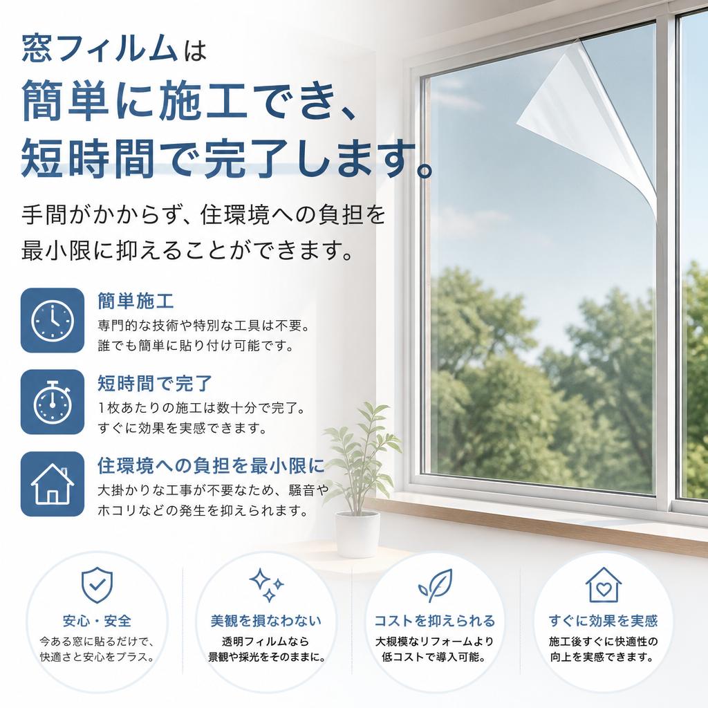 施工が簡単で短時間
