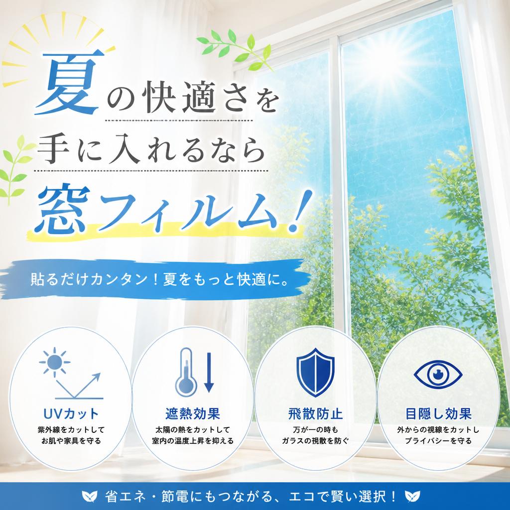 夏の快適さを手に入れるなら窓フィルム！　よかまど熊本