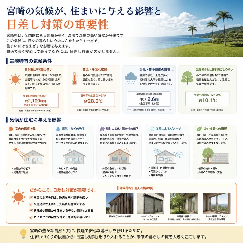 宮崎の強い日差しの影響