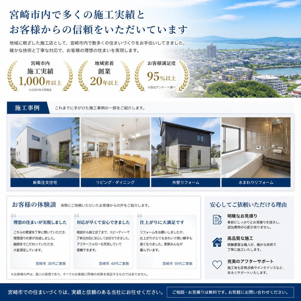 3. 宮崎市の施工実績とお客様の声