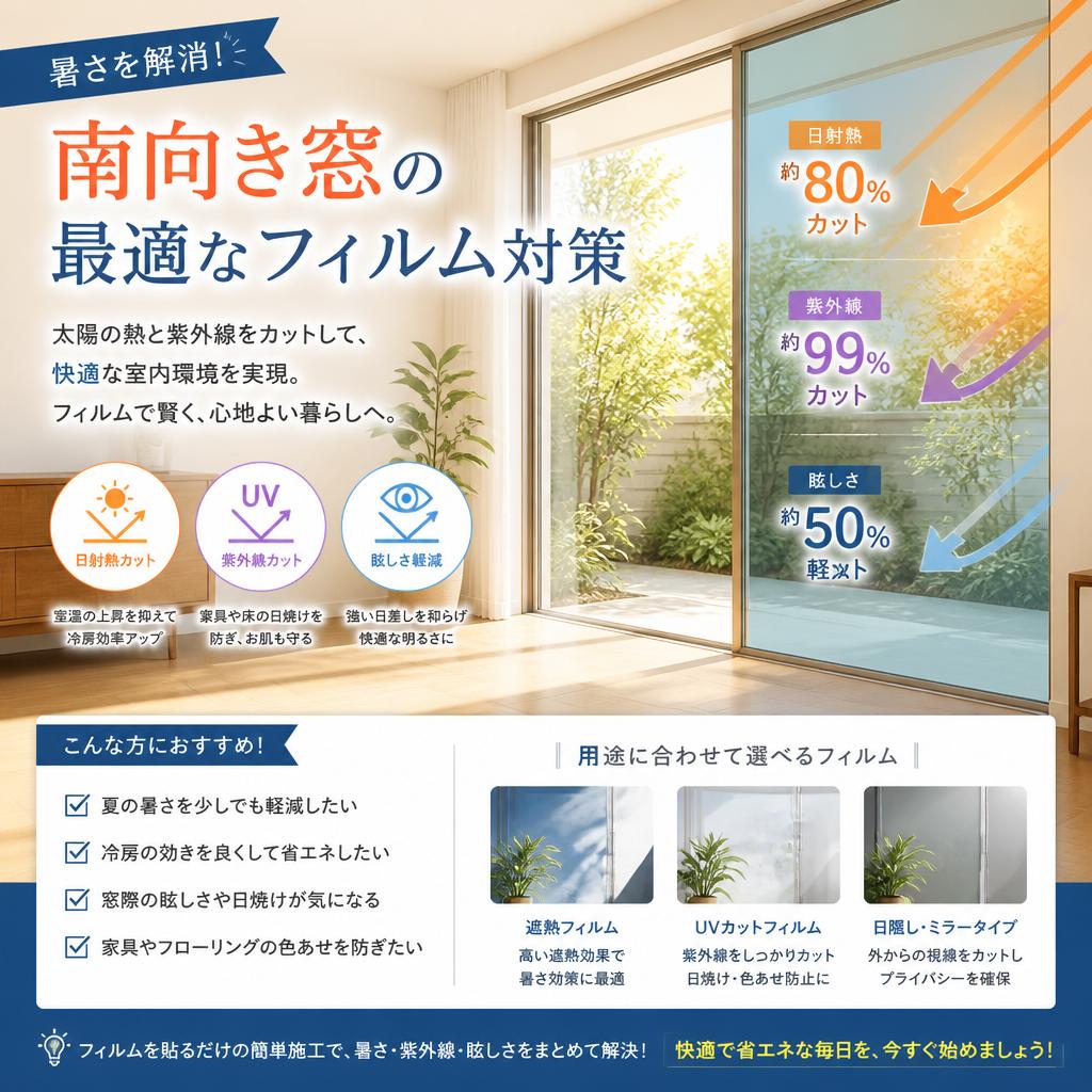暑さを解消！南向き窓の最適なフィルム対策なら　よかまど宮崎
