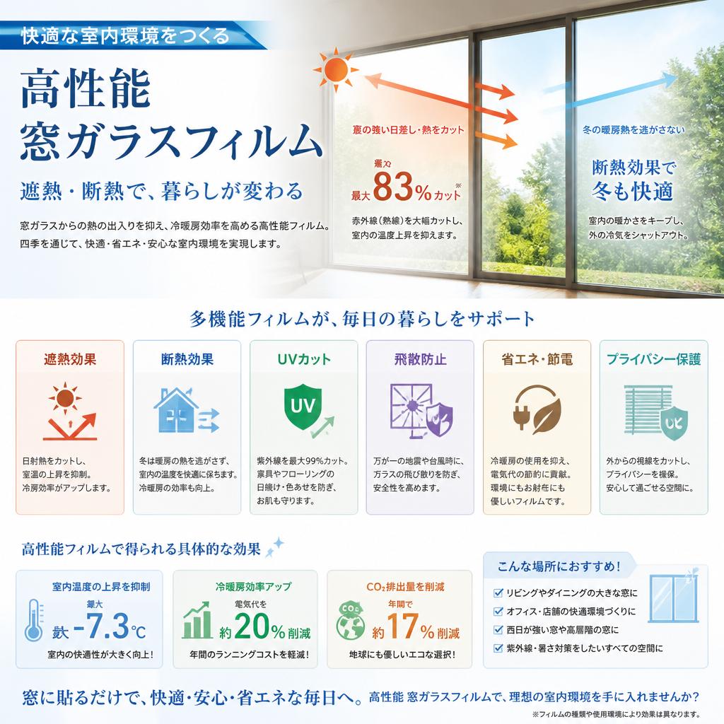 窓ガラスフィルムの機能と効果