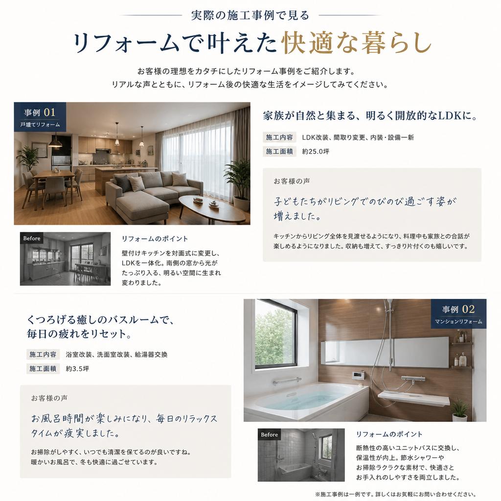 施工事例とお客様の声