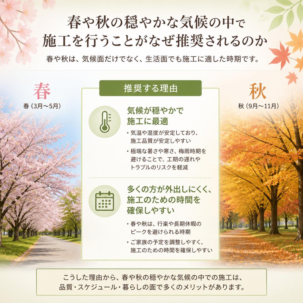 施工の最適なタイミングは春と秋