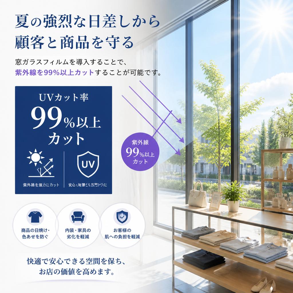 3. UVカットで顧客と商品を守る