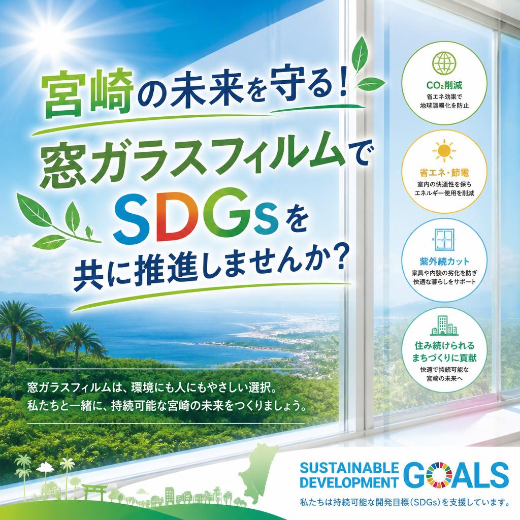 宮崎の未来を守る！窓ガラスフィルムでSDGsを共に推進しませんか？よかまど宮崎
