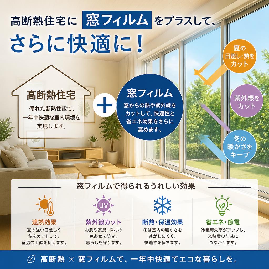 高断熱住宅に窓フィルムをプラスして、さらに快適に！よかまど宮崎