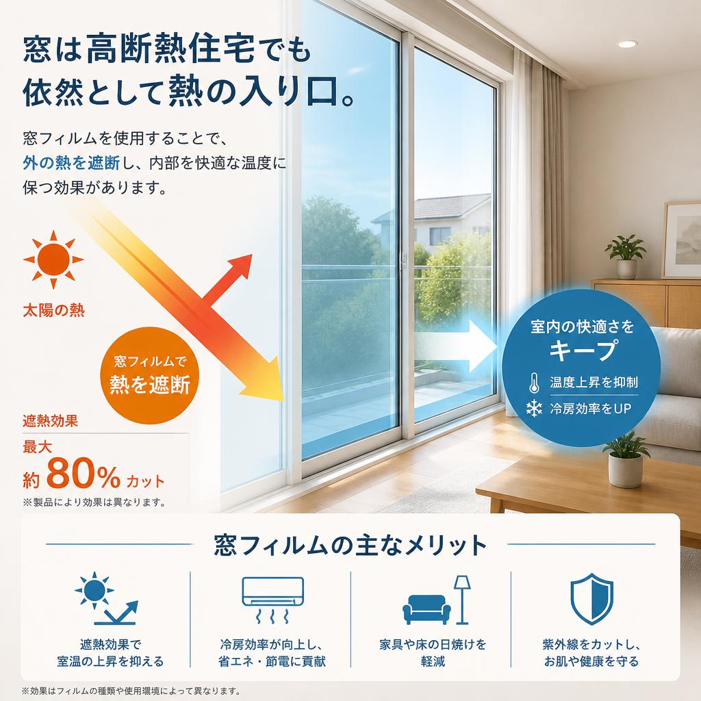 窓からの熱の侵入を防ぐ