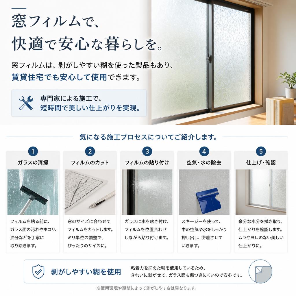 施工が簡単な窓フィルム
