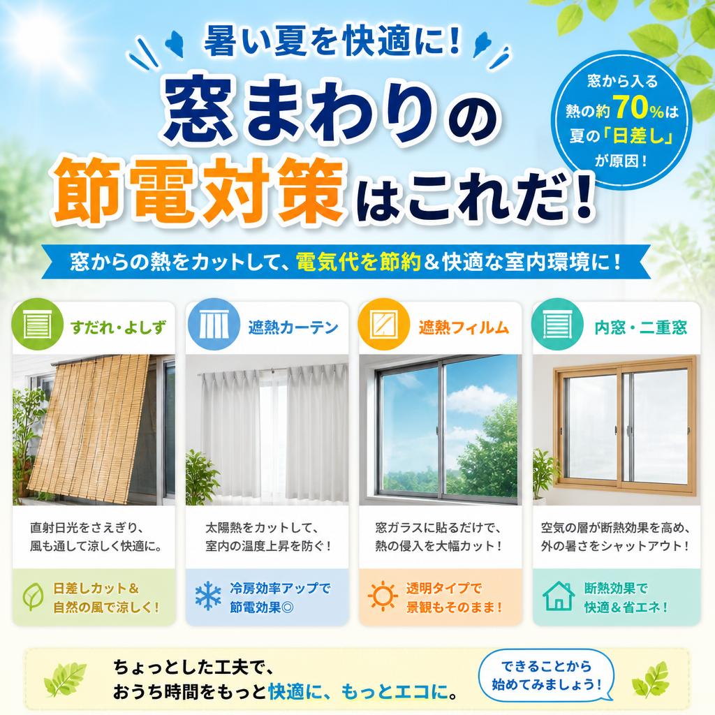 暑い夏を快適に！窓まわりの節電対策はこれだ！よかまど鳥取
