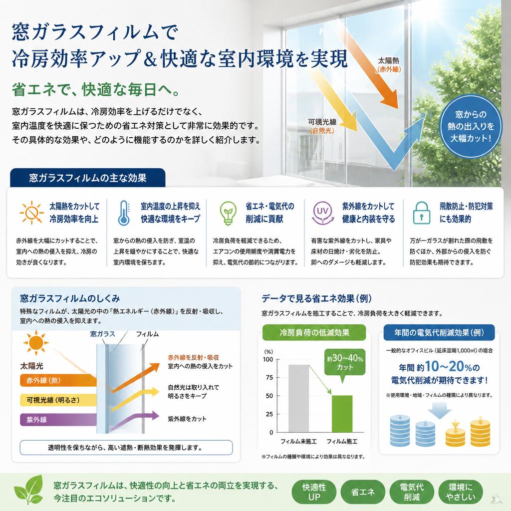 2. 窓ガラスフィルムの節電効果とは？