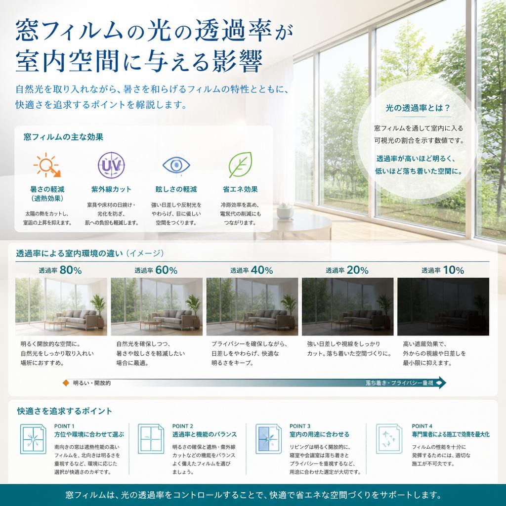 快適な室内環境を実現する光の透過率