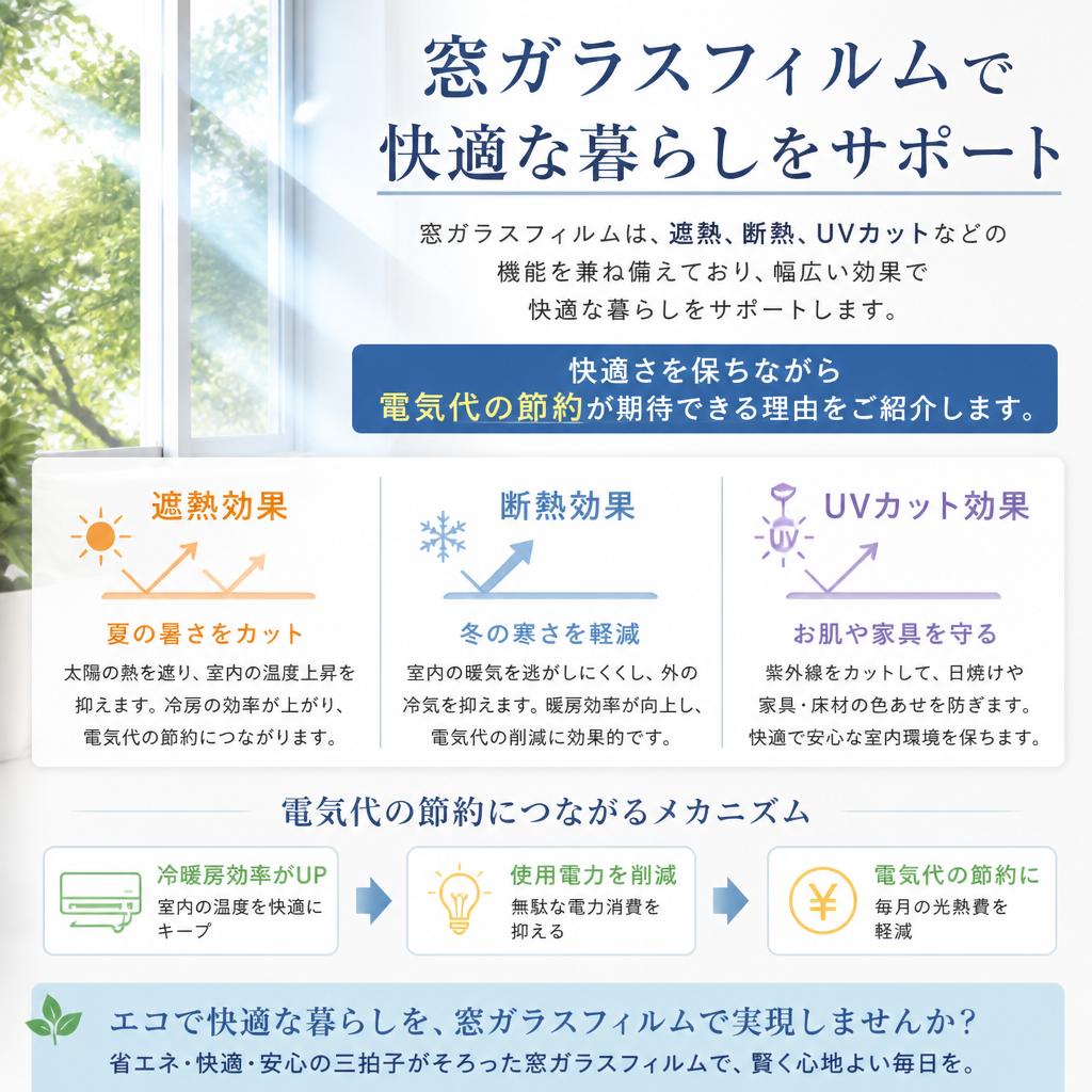 窓ガラスフィルムの効果とメリット