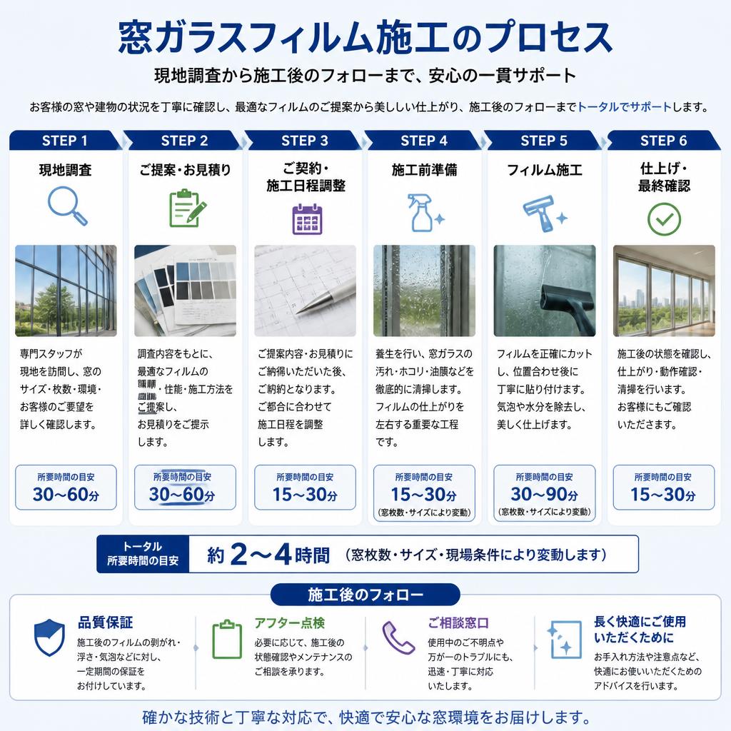 施工の流れと所要時間