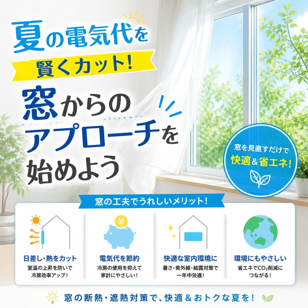 夏の電気代を賢くカット！窓からのアプローチを始めよう　よかまど鳥取
