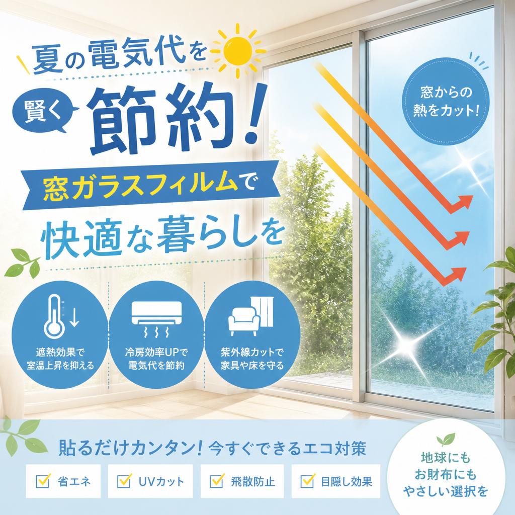 夏の電気代を賢く節約！窓ガラスフィルムで快適な暮らしを　よかまど岡山