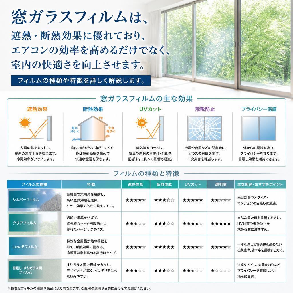 窓ガラスフィルムの効果
