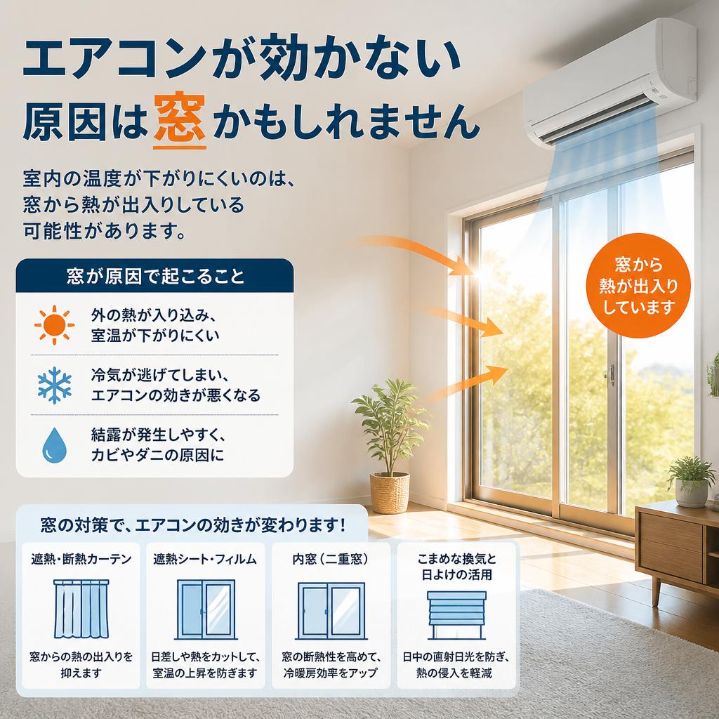 エアコンが効かない原因は窓かもしれません　よかまど宮崎
