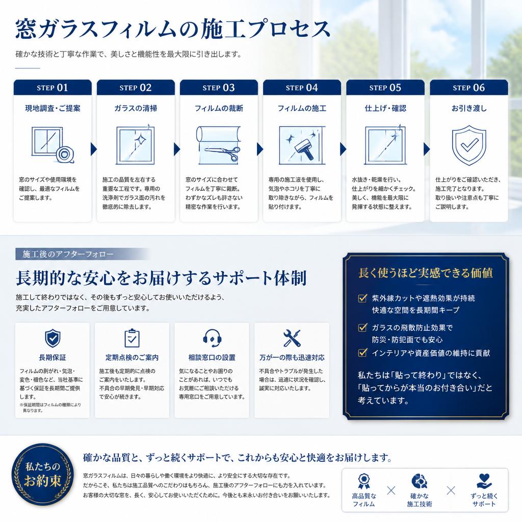 施工プロセスと安心のサポート体制