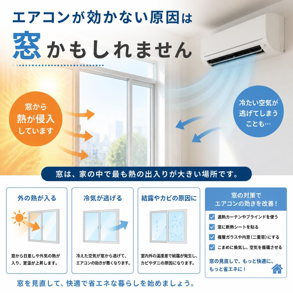 エアコンが効かない原因は窓かもしれません　よかまど山口