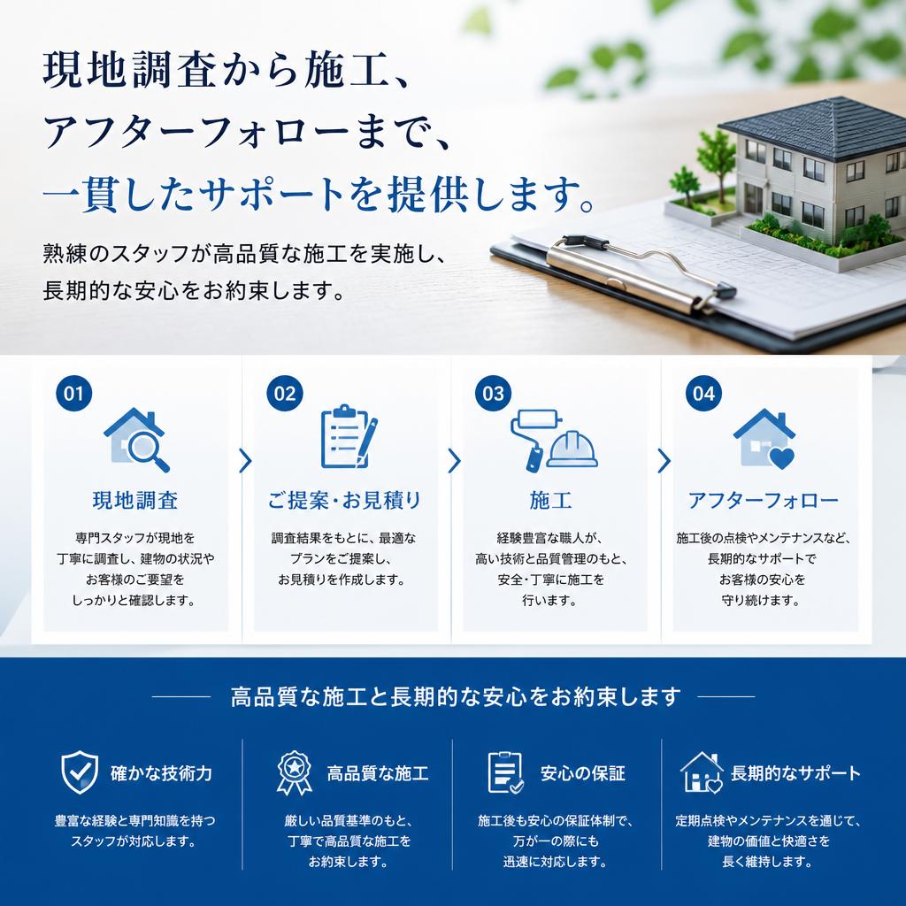 施工の流れと安心のサポート