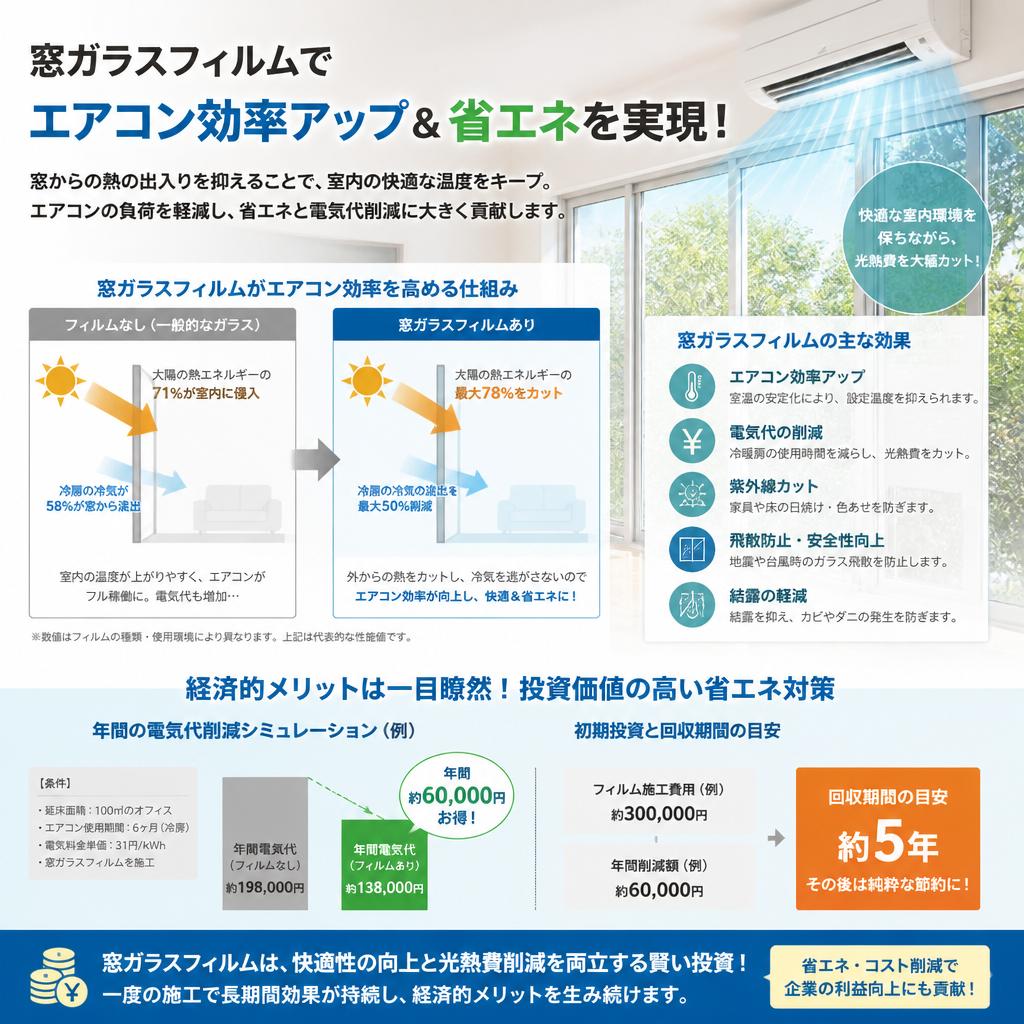 エアコン効率の向上と省エネ効果