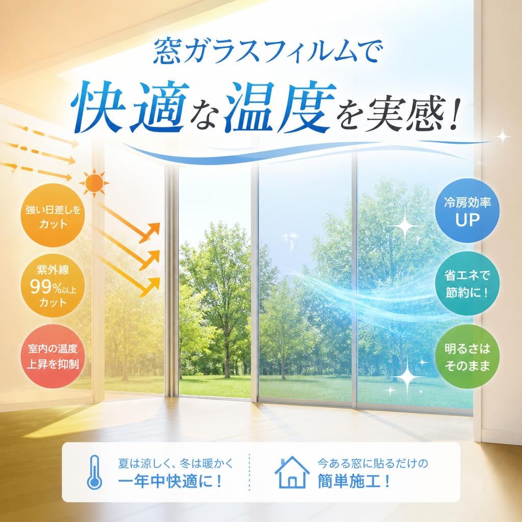窓ガラスフィルムで快適な温度を実感！よかまど鳥取
