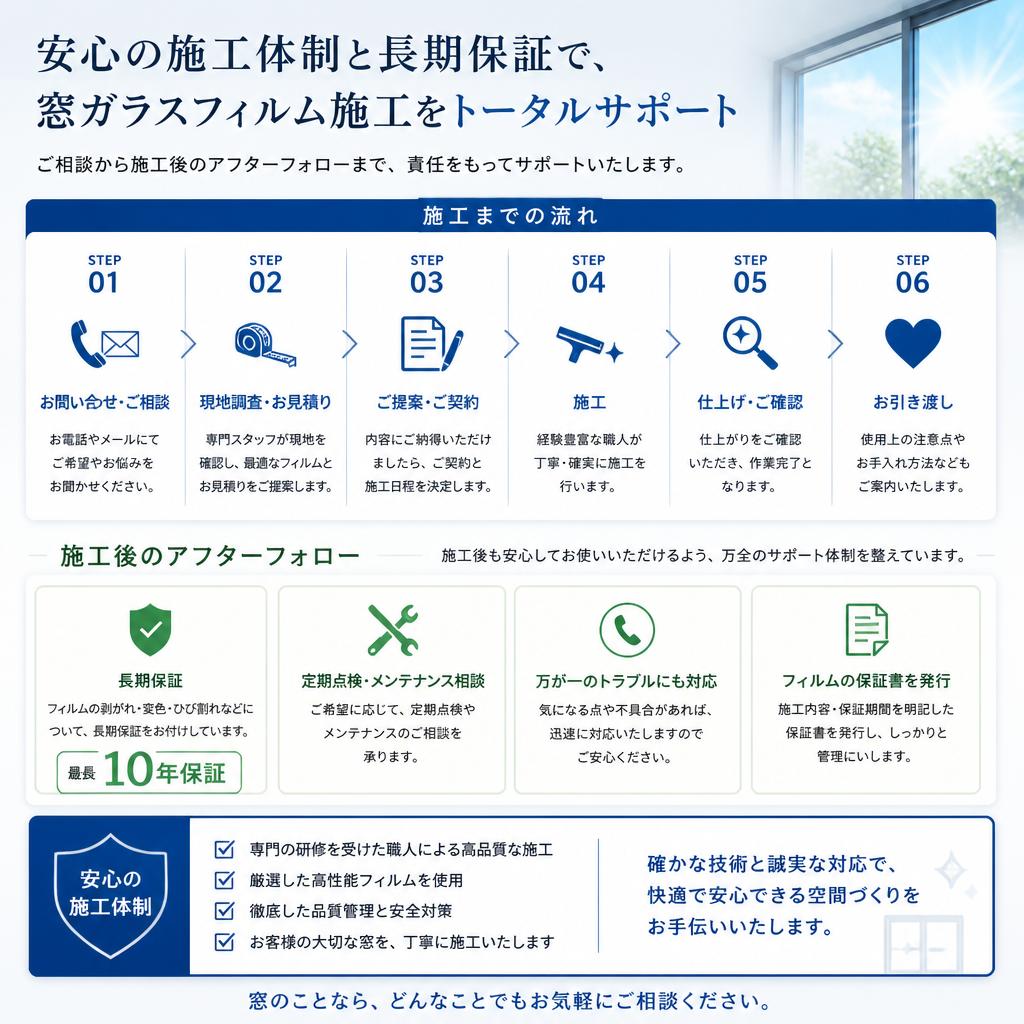 施工の流れと安心のサポート体制