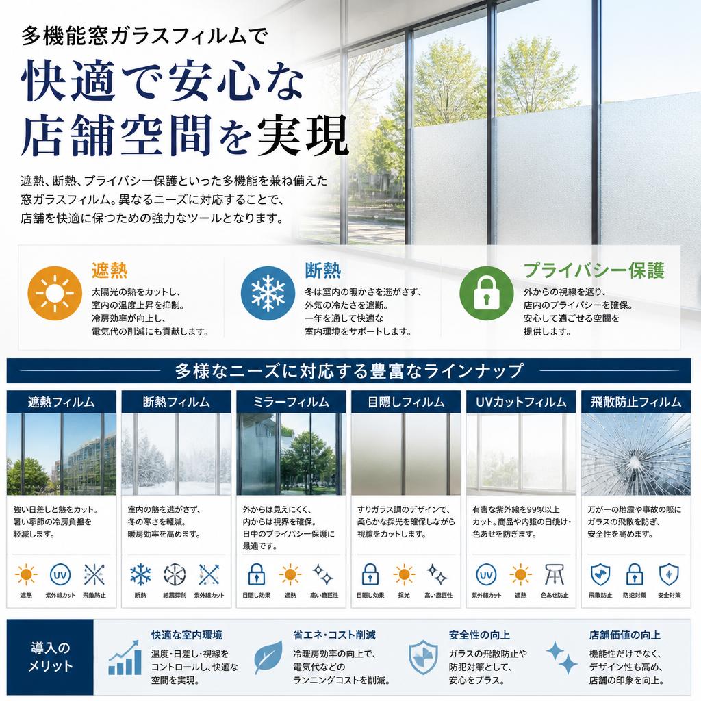 窓ガラスフィルムの多様な機能