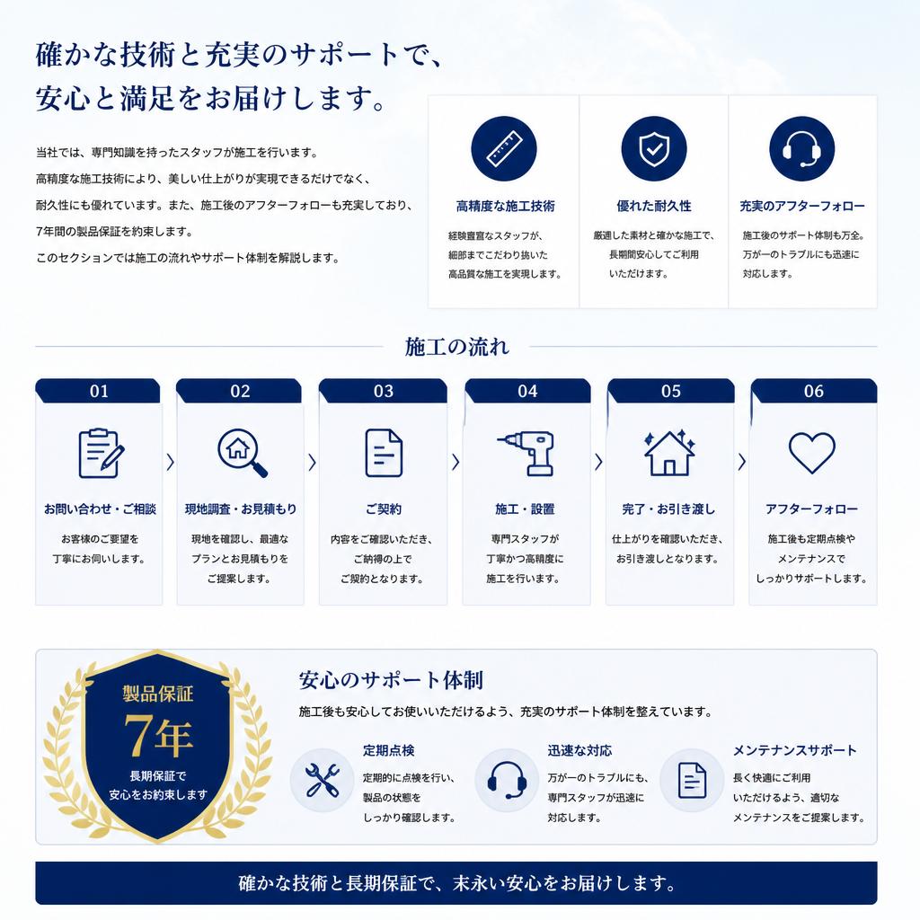 安心・安全な施工サービス