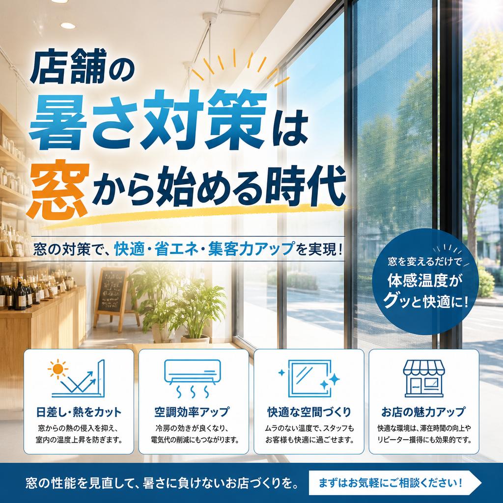 店舗の暑さ対策は窓から始める時代　よかまど山口